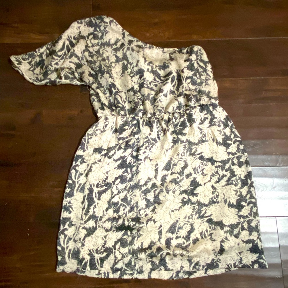 Navy and white, one sleeved dress - size L